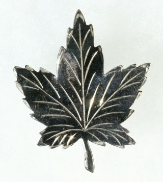 Vintage Sterling Silver Maple Leaf Lapel Pin / Forsters