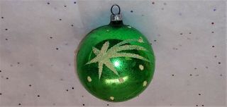 Vintage Christmas Green Mica Shooting Star Tree Ornament