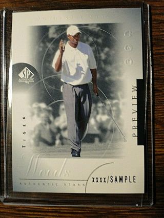 2001 Tiger Woods Upper Deck Sp Authentic Preview Xxxx/sample 21 Rookie (rc)