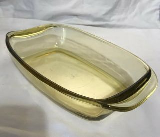 Vintage Yellow Amber Glass Casserole Ovenware Mexico.  10.  5 X 6