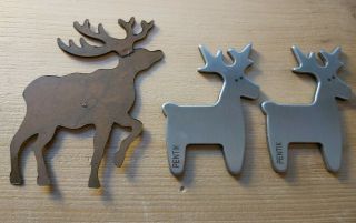 Three Metal Reindeer Magnets Finland Pentik Vintage Fridge Magnet Finnish