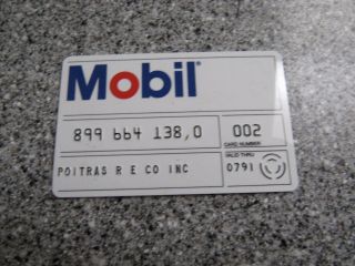 Vintage Gas Oil Credit Charge Card 1990 Mobil Oil Great Shape Prop