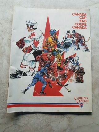 Vintage 1976 Canada Cup Program W/ Hockey Players Pictures & Action On The Ice