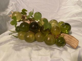 Vintage Mid Century 1960s Lucite Acrylic (glass) Grapes Cluster Large 14 Inches