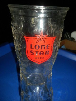 Vintage Lone Star Beer Boot - Shaped Pint Glass Heavy Thick Glass 6 - 3/8 " Tall