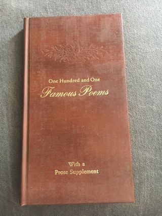 Vtg One Hundred And One Famous Poems With A Prose Supplement Roy Cook 1958 Hc