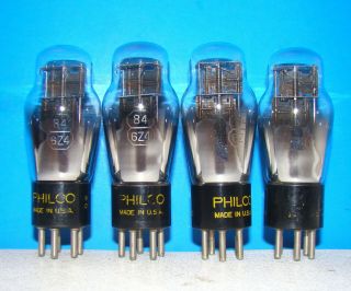 No 84 6z4 Philco Radio Vintage Audio Vacuum 4 Tubes Valves St Type Shape