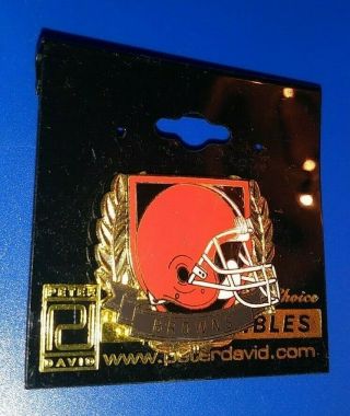 Vintage Nfl Football Cleveland Browns Classic Team Logo Peter David Enamel Pin