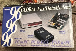 Triple 96 Global Fax Data Pocket External Modem W Dos Software Disc Vintage Pc