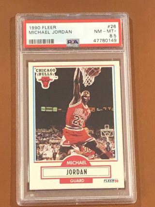 1990 Fleer Michael Jordan Card 26 Psa 8.  5 Nm - Mt,  Low Pop - Bulls Hof Goat