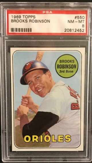1969 Topps Brooks Robinson 550 Hof Card Psa 8 Nm - Mt Baltimore Orioles