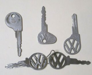 5 Vintage Vw Volkswagen Keys - Ignition - Vw Bug,  Vw Beetle,  Vw Bus