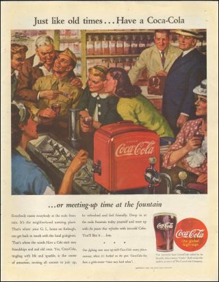 1945 Vintage Ad For Coca - Cola`art Retro Fountain Fashion Soda 093018