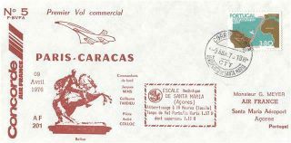 1976 Concorde - Air France Commemorative Cover - Paris - Caracas