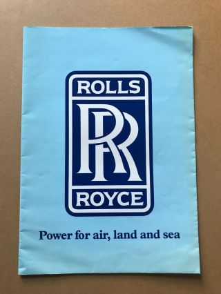 [1986] Vintage Rolls Royce Foldout Jet Engine Sales Material