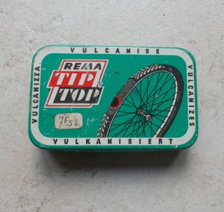 Bicycle Repair Vintage Kit Rema Tip Top Advertising Tin Box Germany German 2