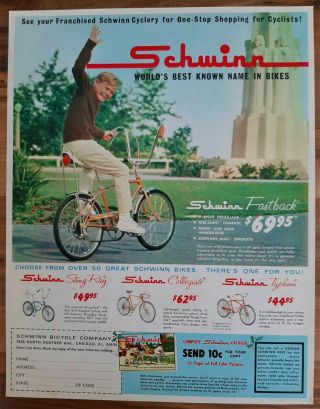 Vintage 1967 Schwinn 5 Speed Fastback Stingray Advertisement