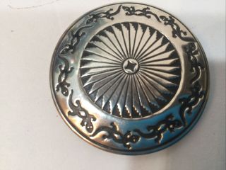 Vintage Handmade Sterling Silver Concho Native American Pin Brooch