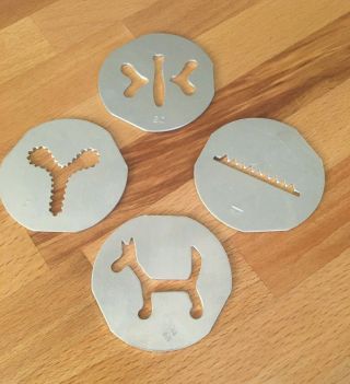 4 Disks Discs For Vintage Mirro Cooky Pastry Press Dog Heart Butterfly Spritz