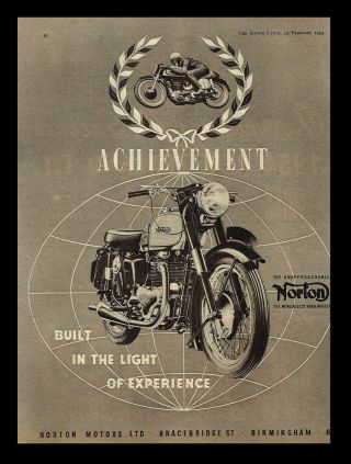 Vintage 1954 Norton & Ajs Motorcycle Racing Ad