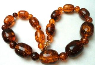 Stunning Vintage Estate Chunky Amber Beaded 19 " Necklace G2071