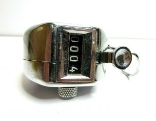 Vintage Compass Thumb Tally Clicker Counter 4 Digits Japan