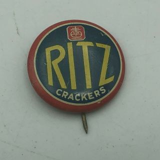 1936 Vtg Ritz Cracker Advertising 7/8 " Pinback Nabisco National Biscuit Co P5