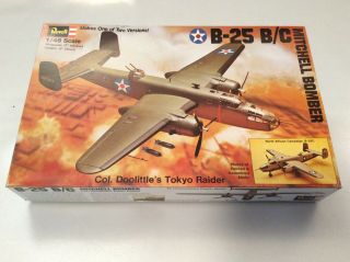 Revell 1/48 Scale B25b/c Mitchell Bomber Builds 2 Versions 1976 Vintage