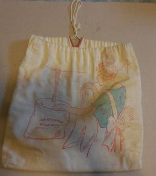 Vintage The Champion Stay Open Clothespin Cloth Bag Without The Wire Frame