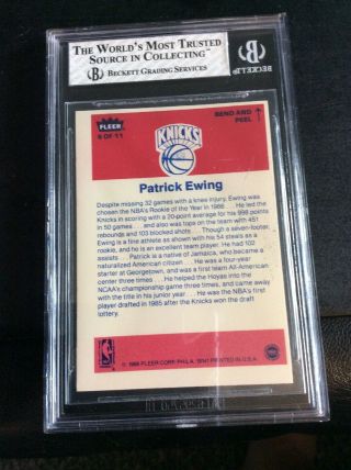 1986 - 87 Fleer Basketball Stickers 6 Patrick Ewing BGS 5 2