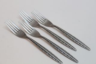 4 Vintage Dunham National Stainless Steel Flatware Dinner Forks