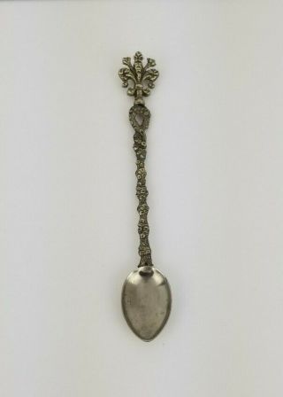 Vintage Demitasse Decorative Silver Plated Souvenir Spoon Italy