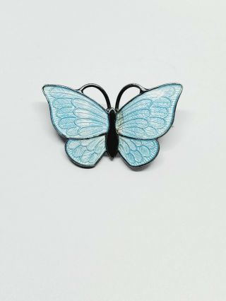 Vintage Vb Volmer Bahner Sterling Silver Guilloche Enamel Butterfly Brooch Read