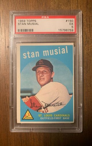 1959 Topps (hof) 150 Stan Musial - St.  Louis Cards - Psa 5 Ex.
