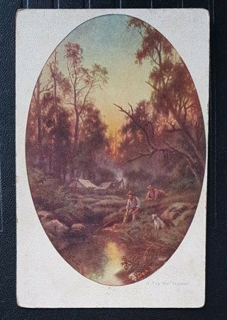 A Try For Supper J.  A.  Turner O&a Vintage Postcard (a12)