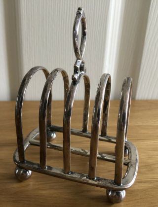 Old Vintage Antique Silver Plate William Hutton & Sons Small Toast Rack