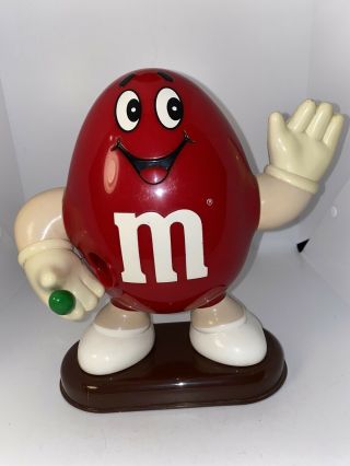Vintage 1992 Red M&m Candy Dispenser Green M&m In Hand Collectable Mm2