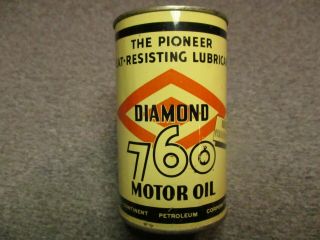 Vintage Tin,  Oil Can Bank/ Diamond 760 Motor Oil/pioneer Heat - Resisting Lubricant