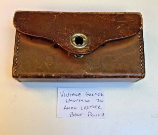 Vintage George Lawrence Co Portland Or.  Ammo Brown Leather Belt Pouch Twist Lock