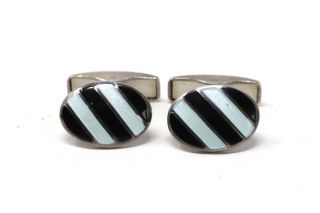 A Vintage Sterling Silver Sorini Italy Enamelled Cufflinks 28233 2