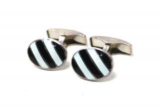 A Vintage Sterling Silver Sorini Italy Enamelled Cufflinks 28233 3