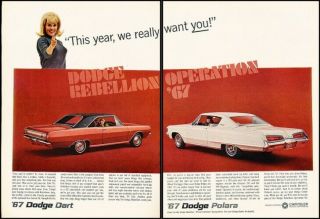1967 Dodge Dart And Polara 2 - Page Vintage Advertisement Print Art Car Ad K104