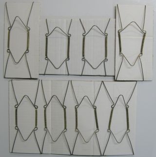 8 Vtg Hangers For 6 - Inch,  8 - Inch Plates; Metal / Brass - Plated Wire Spring - Style