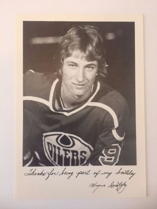 Wayne Gretzky Rookie 1979 Wha Team Issue Birthday Program Insert Photo Card