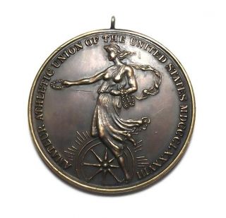 Rare 1888 U.  S.  Amateur Athletic Union Bronze Medal Medallion 1972 200 M Dash 5th