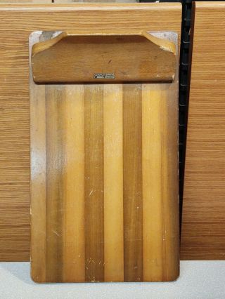 Vintage Globe Wernicke Wooden Clip Board 6 1/2 By 11 "