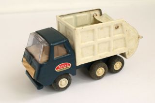 Vintage Tonka Blue And White Metal Garbage Truck Toy