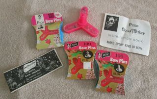 Vintage Pixie Bow Maker,  Extra Pins,  Instructions,  Idea Booklet