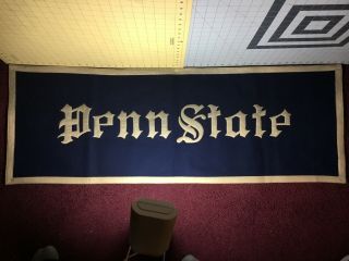 C 1920s Antique Felt Wool Penn State Pennant Banner 48” X 17” Chicago Pennant Co