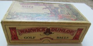 VINTAGE EMPTY GOLF BALL BOX TO HOLD 6 DUNLOP WARWICK 50/50 GOLF BALLS 2